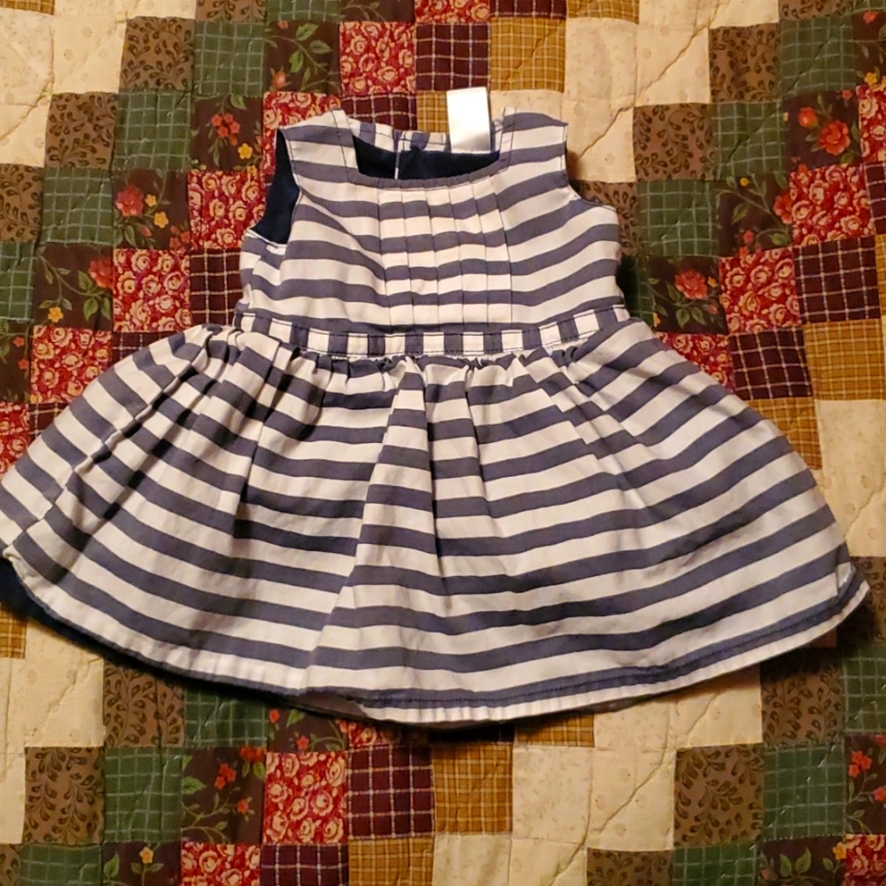 3M Gray & White Striped Dress, Carters